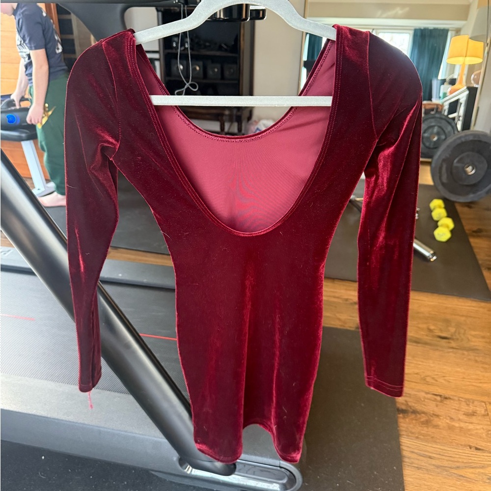 American Apparel Burgundy Velvet Dress - Picture 2 of 4